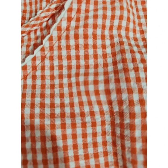 Carolina Blues Checkered Midi Dress Orange Size 26 - Picture 3 of 5
